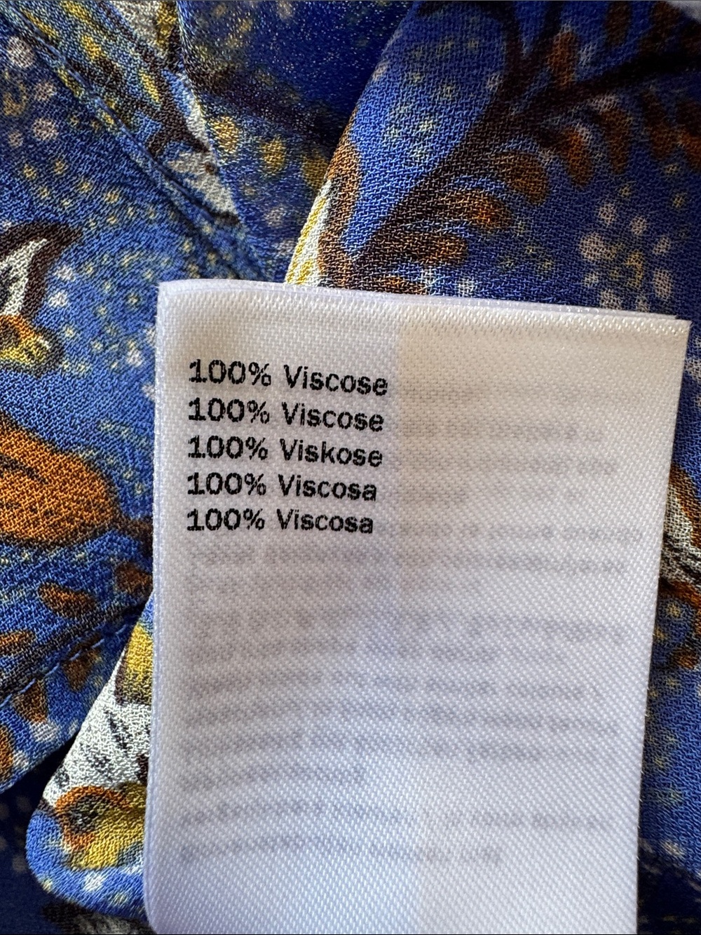 Second‎ Female Lantana Blue Floral Viscose Blouse Puff Sleeve Top Size Medium - Picture 4 of 8